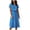 Blue, variant on Alkepwun Dresses for Women V Neck Polka Dot Print Drawstring Elastic Waist Short Sleeve Midi Dress Loose Casual A-Line Summer Everyday Flowy Dresses