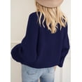 thumbnail image 5 of Suéter PRETTYGARDEN Azul Marino Oversized con Mangas Farol Talle S, 5 of 5
