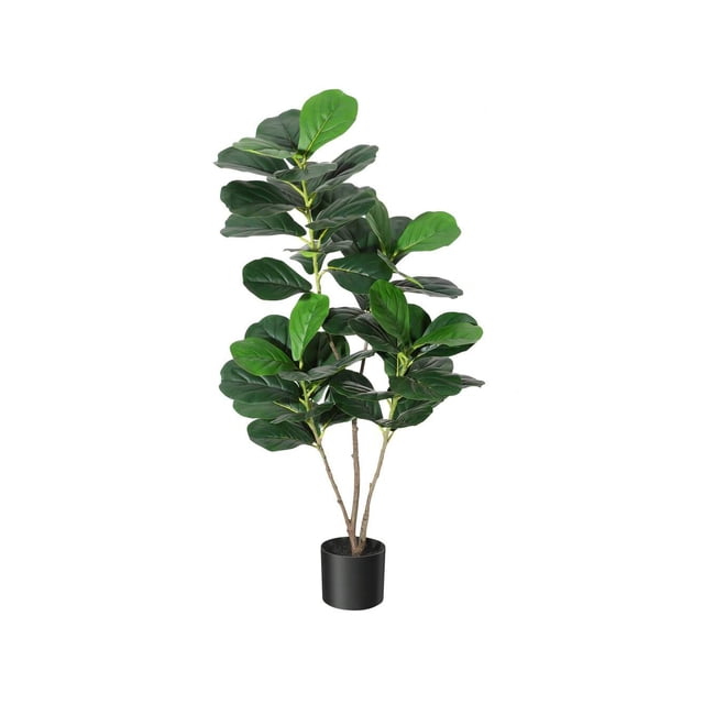 Artificial faux fiddle leaf fig tree - 4/5/6 ft de altura para indoor home decor con pot, suitable para oficina, sala de estar, bathroom