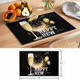 thumbnail image 6 of Happy New Year Placemats Set of 6, Gold Black Champagne Ribbons Clock Celebrate Non-Slip Place Mats Washable Table Mats for Kitchen Dining Table Decorations Indoor/Outdoor, 6 of 9