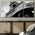 thumbnail image 3 of wall26 Canvas Print Wall Art Set Black &amp; White Ground View Eiffel Tower Paris Architecture &amp; Maps Building Realism Global Relax/Calm for Living Room, Bedroom, Office - 24"x36"x3 Pan, 3 of 5