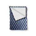 thumbnail image 2 of Dark Blue Soft Flannel Fleece Throw Blanket, Diagonal Checkered Pattern Halftone Technology Inspired Modern Futuristic, Cozy Plush for Indoor and Outdoor Use, 60" x 80", Dark Blue White, by Ambesonne, 2 of 6