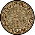 thumbnail image 2 of Unique Loom Wildlife Cheetah Border Design Rug 8' x 8' Round Ivory/Black, 2 of 10