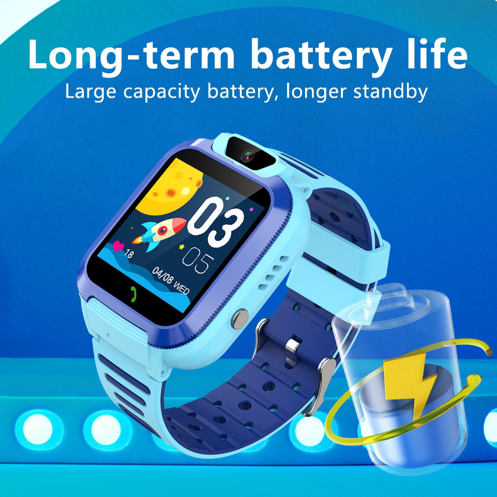 Byujiro Children's Smart Watch Intelligent Watch with High-definition Touchscreen and Camera for Video Calls 4G Student Card Pluggable Phone Watch Accurate Positioning for Boys Girls