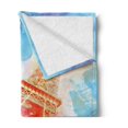 thumbnail image 2 of Eiffel Tower Soft Flannel Fleece Throw Blanket, Watercolor Painted Linework Eiffel Tower Landmark Colorful Illustrated, Cozy Plush for Indoor and Outdoor Use, 50" x 60", Yellow Blue Red, by Ambesonne, 2 of 5
