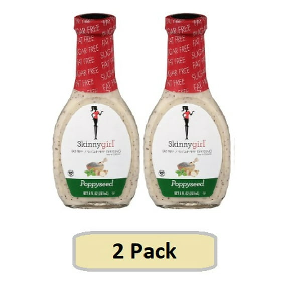(2 pack) Skinnygirl, Fat-Free, Sugar-Free Poppyseed Salad Dressing, 8 fl oz