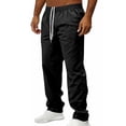thumbnail image 5 of lcziwo Work Pants Men with Pockets Camping Elastic Waist Trousers Stretchy Outdoor Relaxed Fit Drawstring Cargo Pants Black XL, 5 of 9