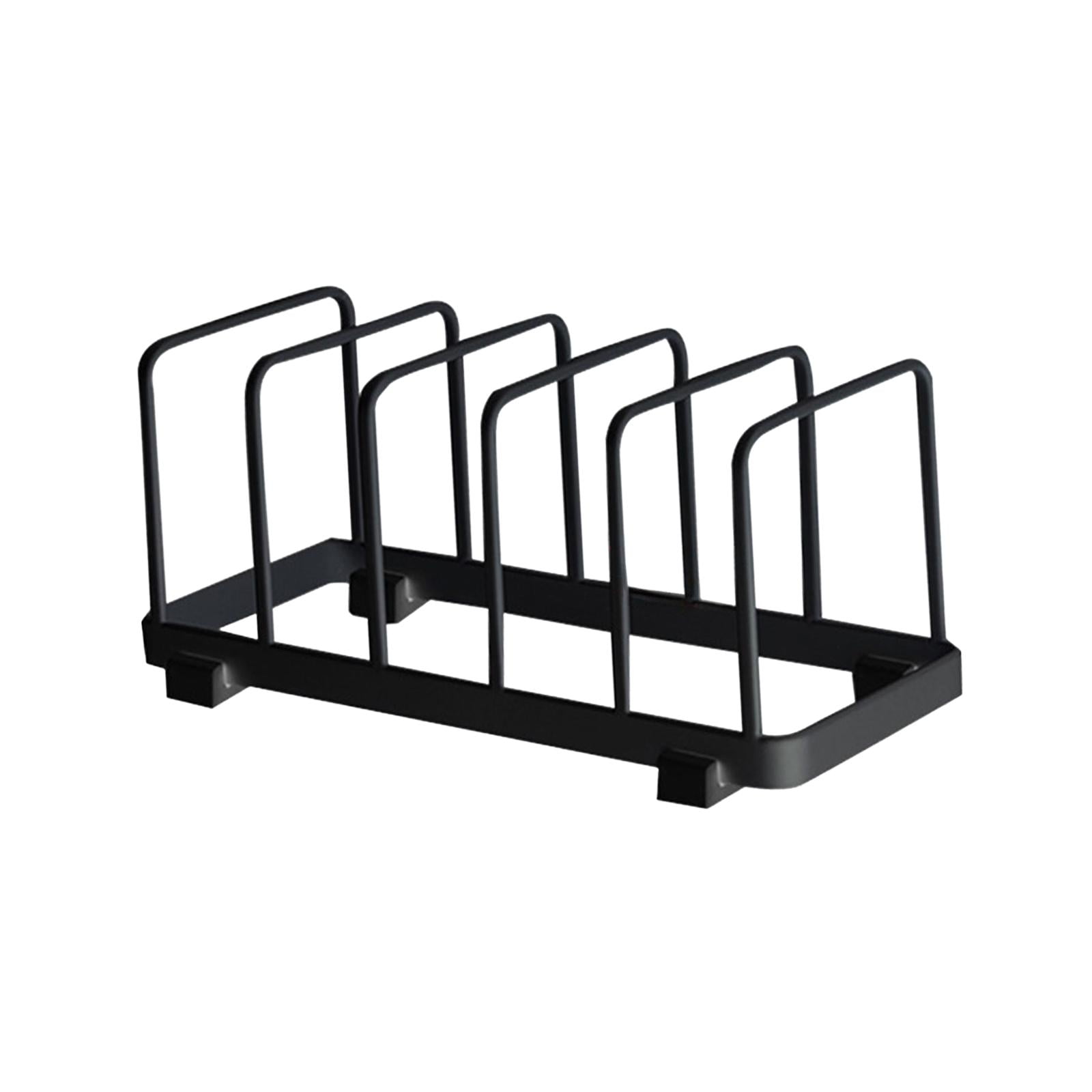 Fiocias Dish Storage Rack Dish Drying Rack 5 Grid Multifunctional Bakeware Serving Tray Black