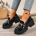 thumbnail image 6 of IEMIEMIEM Womens Loafers Fashion Chain Chunky Heel Platform Comfortable Lightweight Anti-Slip Lug Sole Slip-On Dress Shoes for Work Party Casual Daily Wear Punk Style 6 wide, 6 of 9