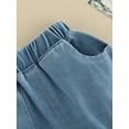thumbnail image 6 of aturustex Toddler Baby Boys Girls Denim Shorts Elastic High Waist Patchwork Solid Color Pocket Short Jeans Summer Clothes, 6 of 8