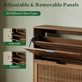 thumbnail image 3 of FANRAL Shoe Cabinet,Wood Shoe Rack with 2 Flip Drawers,Adjustable Shelves Narrow Shoe Storage Shoe Organizer for Entryway,Walnut, 3 of 7