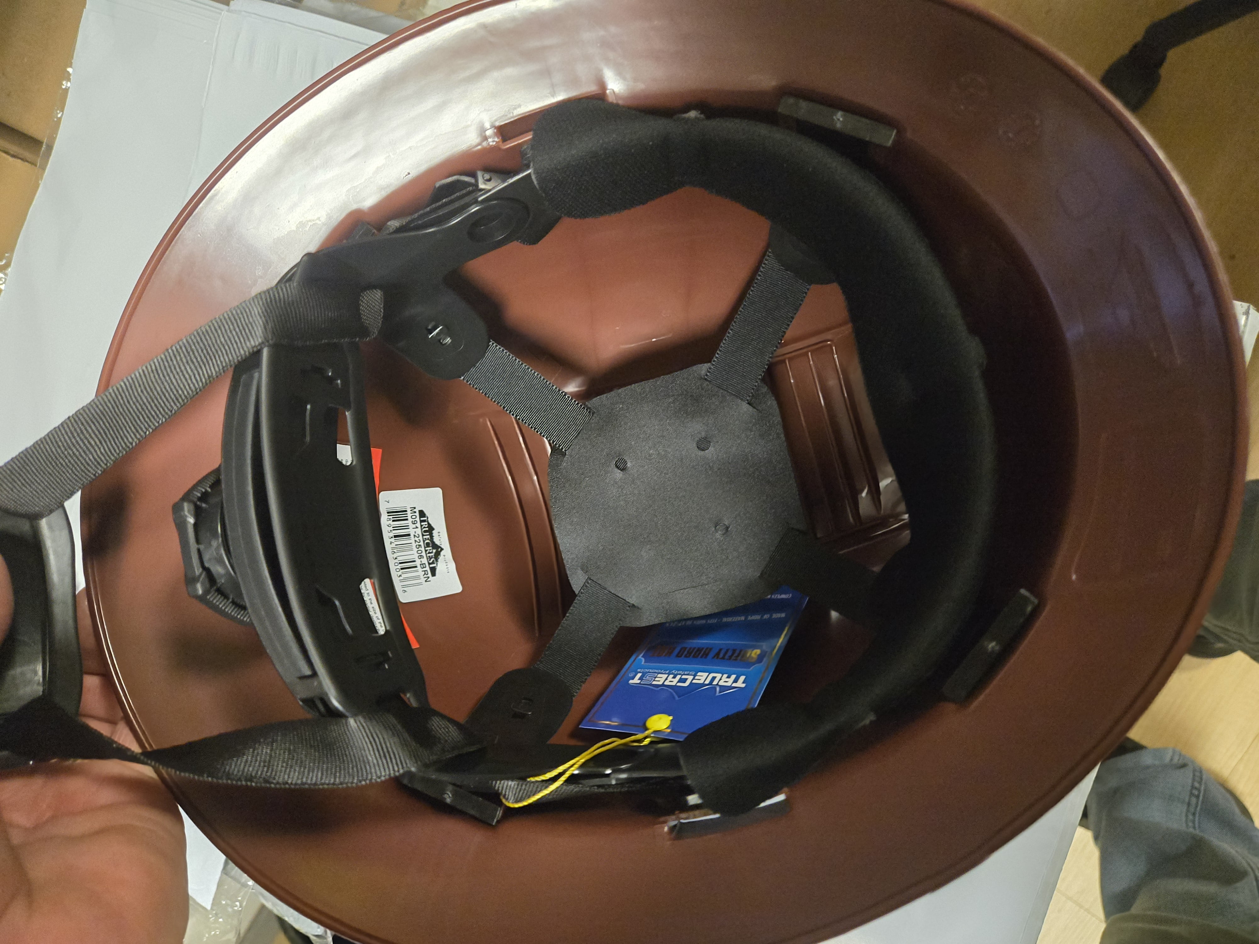 HDPE Brown Hydro Dipped Carbon Fiber Style Full Brim Hard Hat with Fas-trac Suspension
