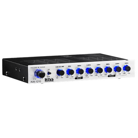 BOSS Audio Systems AVA1210 Car Audio Equalizer 7 Band Pre-Amp With Gold-Plated Front/Rear and Subwoofer Outputs, DPS Processor