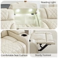 thumbnail image 6 of 3-Piece Faux Leather Power Reclining Sofa with Adjustable Headrests, Wireless Charger, USB Ports, LED Lights, Beige, 6 of 9