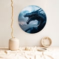 thumbnail image 4 of Honeii Blue Thunder Storm Dragon Print Elegant Bone China Decorative Plate, Porcelain Plate,Art Crafts,Ceramic Ornaments for Home Office Wall Decor-8in, 4 of 5