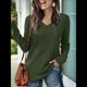 thumbnail image 4 of Blusas de Larga para Mujer, Camisas con Cuello en V, Suéteres Tipo Túnica Ligeros, Moda Verde Oscuro XXL, 4 of 9