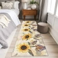 thumbnail image 5 of Sunflower Vintage 2x6 Kitchen Runner Rug, Farmhouse Botanical Floral Butterfly Non-Skid Rubber Backing Large Rectangle Rugs - Living Room Bedroom Home Office, Indoor Floor Mat Carpets Washable Rug, 5 of 9