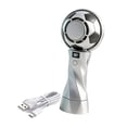 thumbnail image 4 of Ventilador portátil mano con forma balón fútbol, ​​recargable, con 6 velocidades y hielo para oficina, camping y hogar. plata, 4 of 8