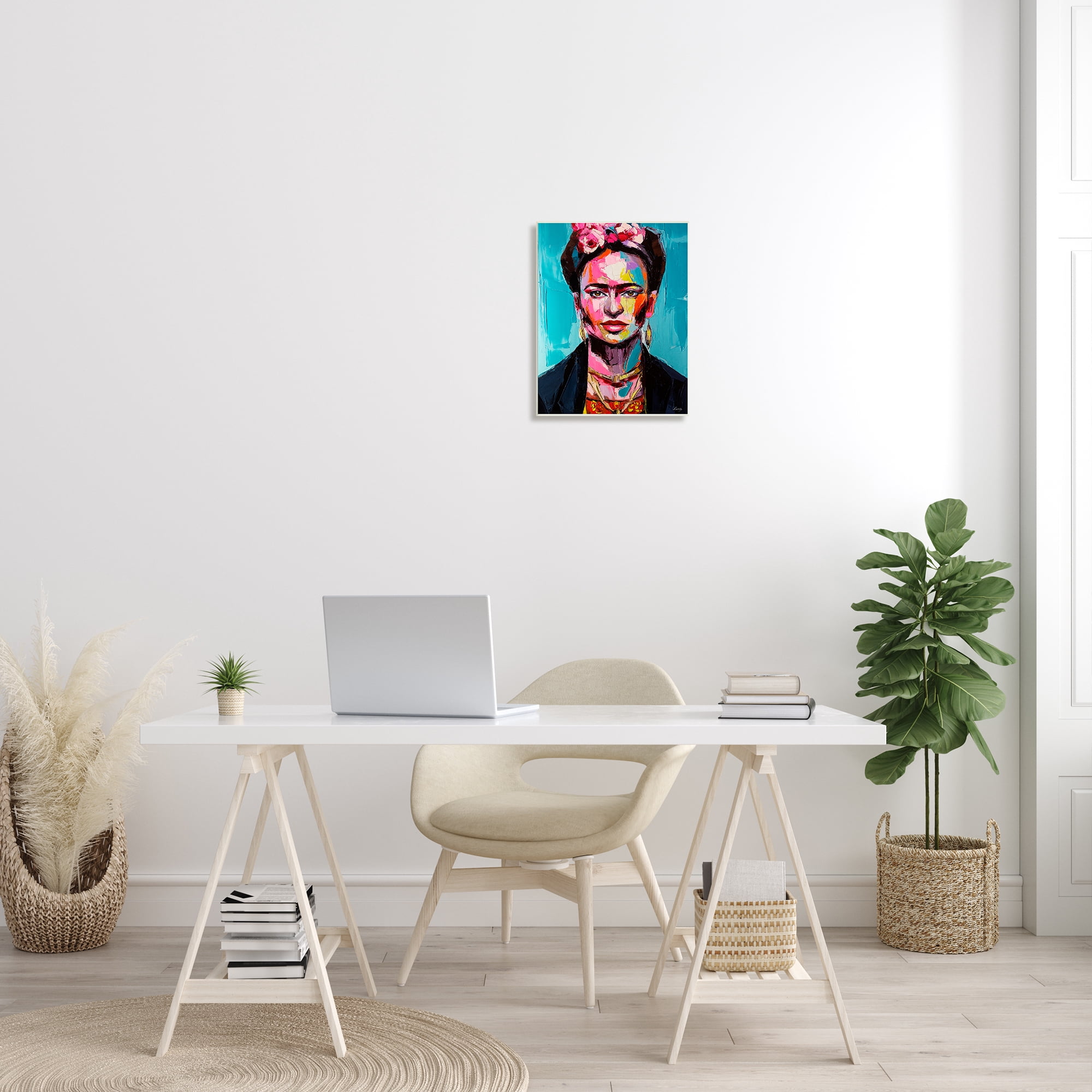 Stupell Indtries Abstract Frida Portrait Contemporary Paint Patch Collage,13 x 19,Design by Lana Tikhonova