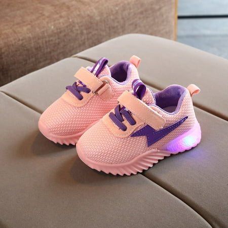 

Floleo Clearance Children Baby Girls Boys Breathable Mesh Led Luminous Sport Run Sneakers Shoes