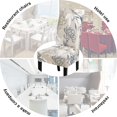 thumbnail image 6 of Chair Covers for Dining Room Set of 6, Stretch Dining Room Chair Covers, Spandex Kitchen Parsons Chair Slipcovers, Dining Chair Covers for Party Ceremony Hotel(Beige and Blue Flower), 6 of 6