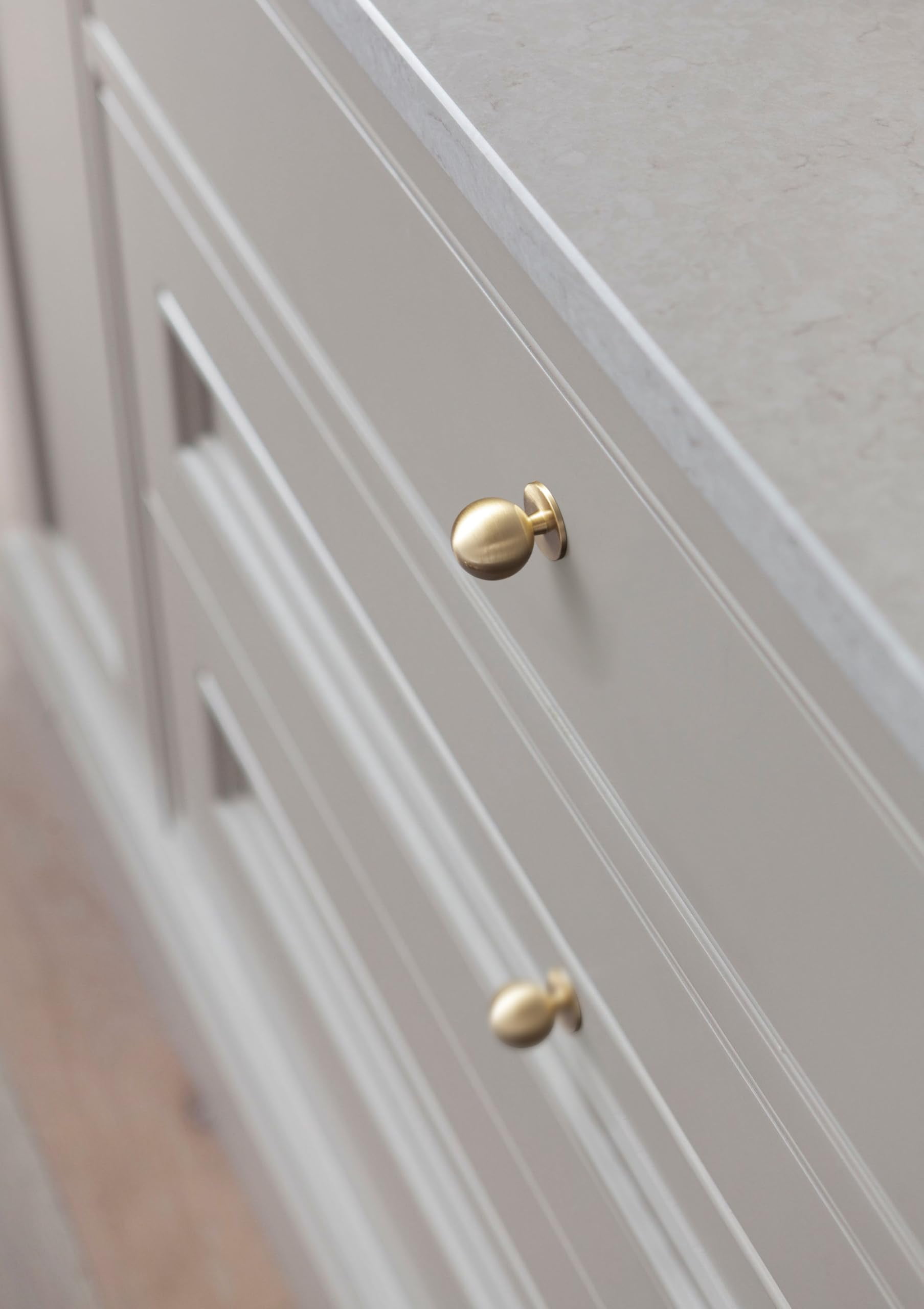 Set of 12 -Sleek Round Antique Brass Cabinet Knobs - Retro and Minimalist Hardware for Stylish Home Enhancement - 1 Inch Diameter