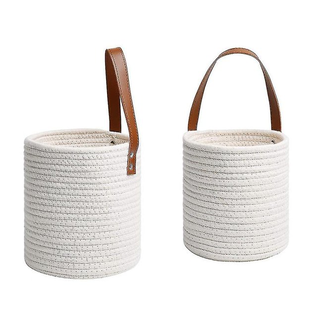Cesta colgante para plantas, maceta de imitación de ratán para colgar en la pared, B