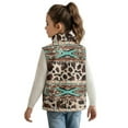 thumbnail image 3 of Uorisanigo Toddler Boys Girls Fleece Vest Full Zip Sleeveless Retro Aztec Cow Print Jacket all Winter Fashion Stand Collar Outwear Tank Top with Pockets FKids Outdoor Layering, 3 of 7