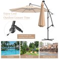 thumbnail image 4 of Costway 10' Hanging Solar LED Umbrella Patio Sun Shade Offset Market W/Base Beige, 4 of 9