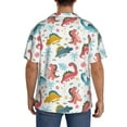 thumbnail image 5 of Xecao offers the Dinosaur for Men's Casual Short-sleeved Shirt, a button-up collared shirt with a pocket, perfect for beach vacations and yacht travel in the Large size., 5 of 7