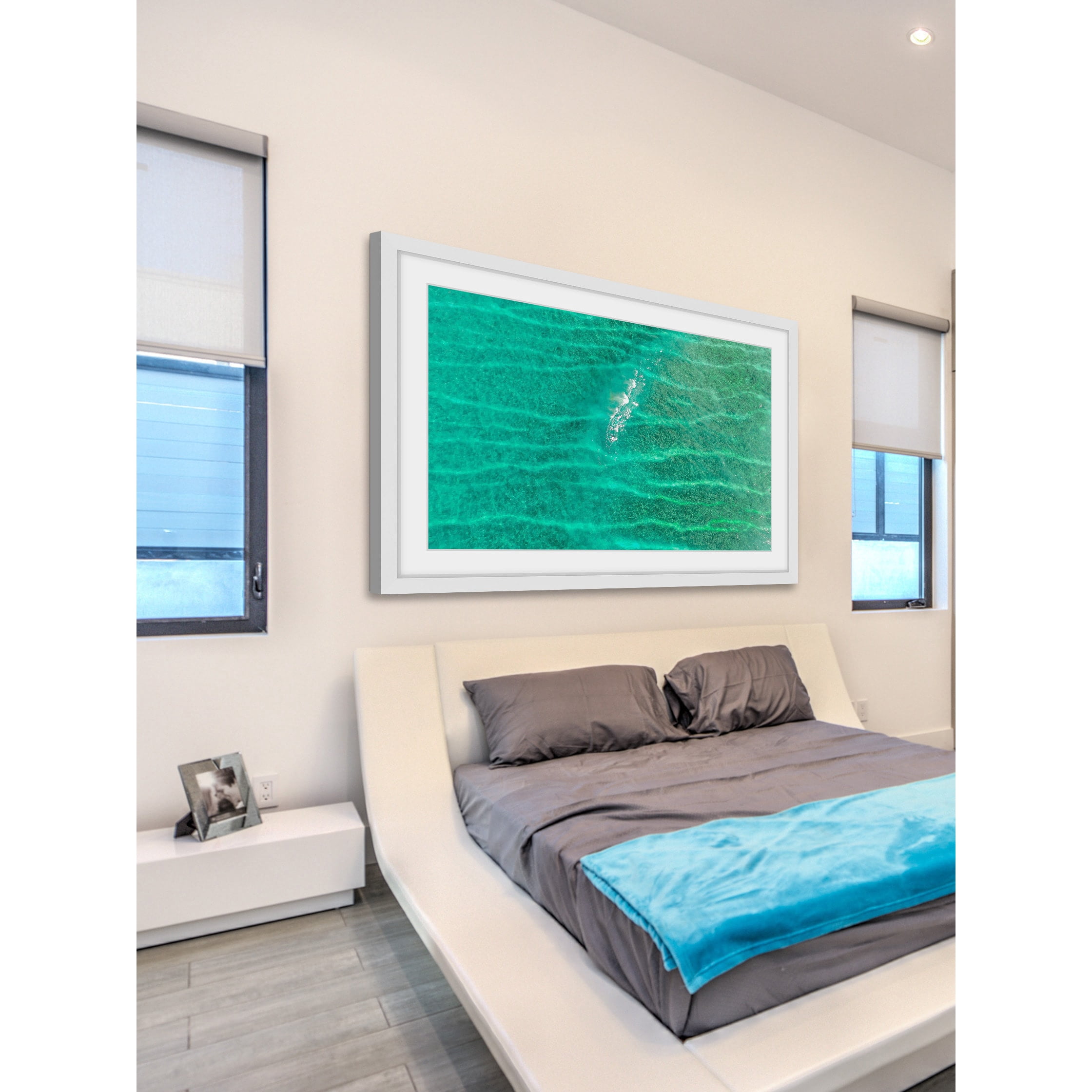 Marmont Hill "Wave Streaks" by Hassan Ishan Framed Painting Print