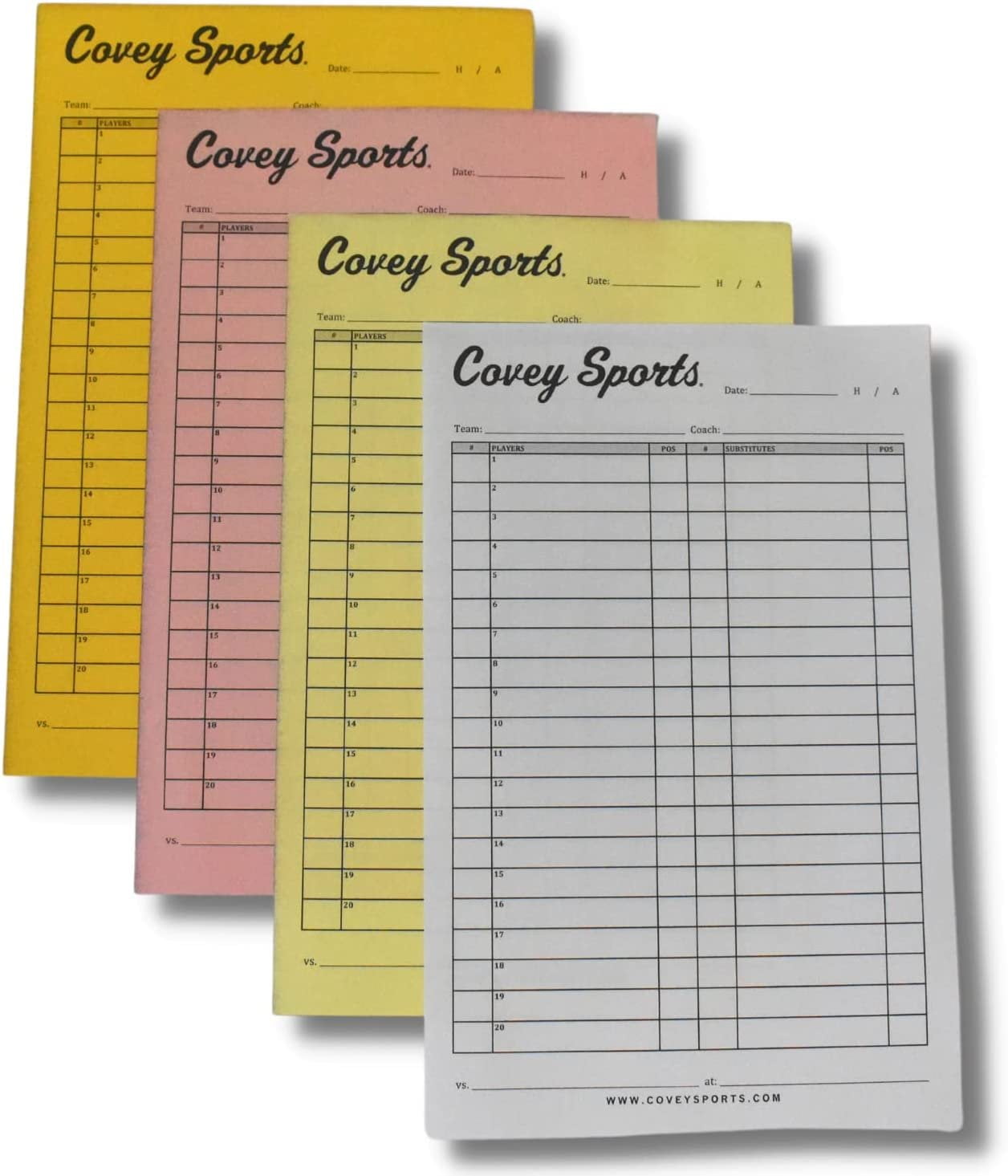 Covey Baseball & Softball Lineup Cards Large Format Sheets Packs of 50