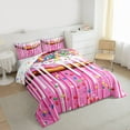 thumbnail image 3 of Feelyou Kawaii Pink Donut Queen Comforter Set, Dessert Cake Bedding Comforter Set, 3pcs, 3 of 8
