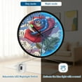 thumbnail image 5 of Voice Activated Clock with Glow Light 12 Inch Large Silent Wall Clock Battery Operated for Home Decor Roses and Clouds, 5 of 8