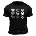 thumbnail image 4 of EchfiProm T shirts for Men Shirts Valentine Summer Graphic Heart Black Young Mens Tops M, 4 of 4
