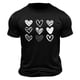 thumbnail image 4 of Tops para hombre, blusas y camisas de cuello redondo y manga corta para hombre. Camiseta/camisa informal de cuello redondo y manga corta con estampado de corazones para hombre. Tops de poliéster para, 4 of 4