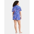 thumbnail image 2 of Way to Celebrate Women's Americana Notch Collar Top and Shorts Pajama Set, 2-Piece, Sizes XS-3X, 2 of 4