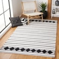 thumbnail image 2 of SAFAVIEH Montauk Foliage Striped Cotton Area Rug, Black/Ivory, 3' x 5', 2 of 9