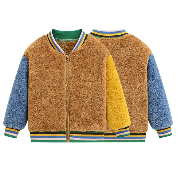 Esaierr Toddler Winter Fleece Jacket Baby Boys Girls Warm Thick Jacket Newborn Soft Long Sleeve Outerwear for 9M-6Y