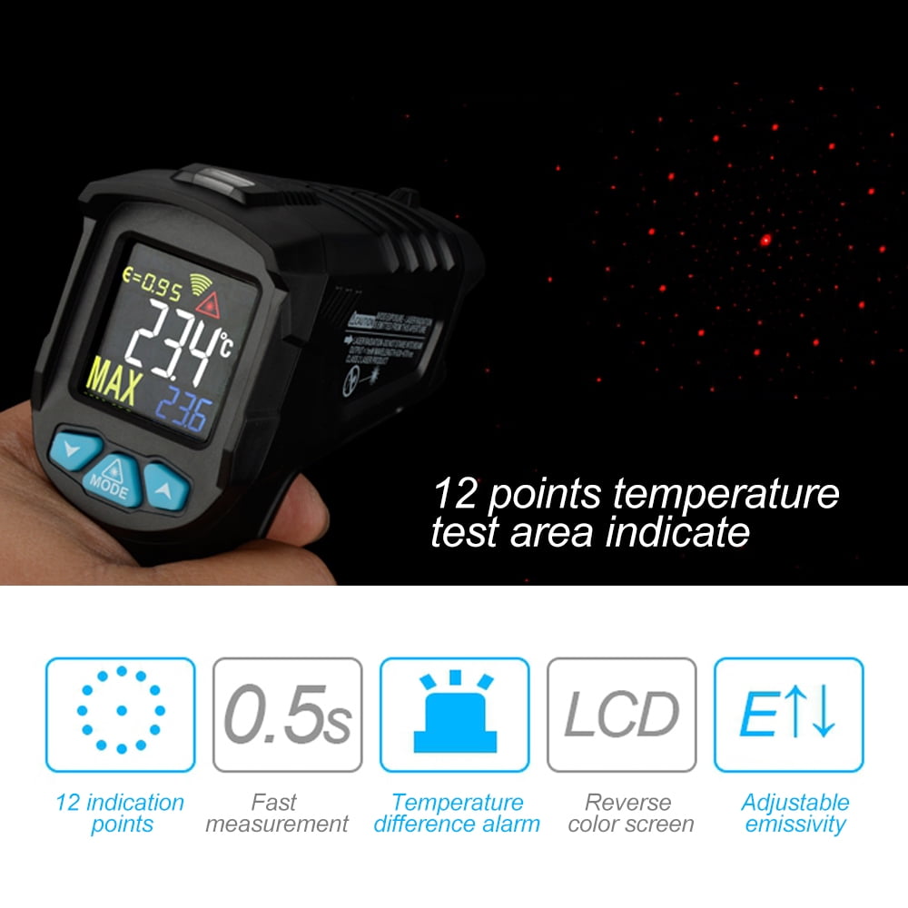 Tomshine -50~800℃ Industrial Digital Infrared Handheld Infrared LCD Meter Gauge Non- IR Pyrometer Hygrometer Industrial Tester