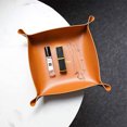 thumbnail image 2 of Leather Catcher Bag, Coin Box, Personal Item Tray, Storage Valet, Brass Metal Snap, Home & Travel Essentials Handcrafted, 2 of 5
