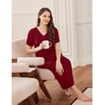 thumbnail image 4 of EKOUAER Long Nightgowns for Women Short Sleeve House Dress with Pockets Mumu Dress, 4 of 6