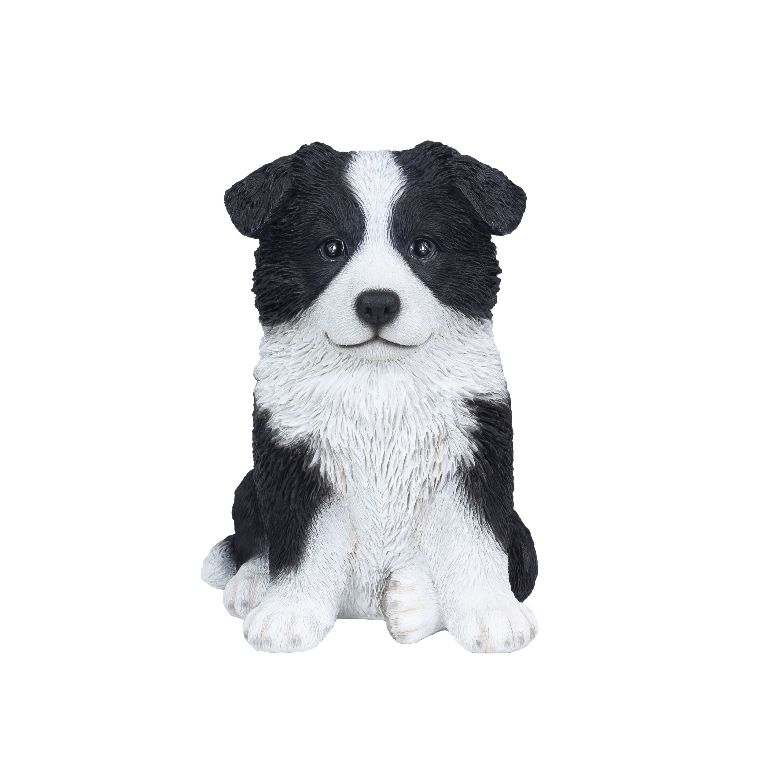 SOREAL White & Black baby Sheepdog | Handpainted Decorative Puppy Statue for Home & Garden Decor | Premium Polyresin Dog Statue | Gift for Dog Lovers | Weather-Resistant Indoor/Outdoor Decor