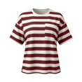 thumbnail image 4 of Jamsmile Women T-Shirts Striped Print Loose Fit Short Sleeve Summer Tee Shirts Tops Casual Oversize Basic Baggy Loose Tops, 4 of 5