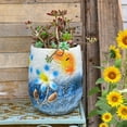 thumbnail image 5 of Sungmor 10.6 Inch Ceramic Succulent Plant Pot with Drainage Hole, Hand Painted Flower Pots for Plants, Unique Texture Decorative Planter for Indoor and Outdoor, Pottery Vase for Home Office Decor, 5 of 8