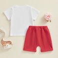thumbnail image 3 of Bagilaanoe 2pcs Toddler Baby Boy Shorts Set Short Sleeve Letter Print T Shirt Tops + Shorts 6M 12M 18M 24M 3T 4T Kids Casual Summer Clothes, 3 of 9