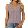 thumbnail image 3 of HVOBTTY Womens Summer Comfy Beach Plus Size Fashion Solid Color Sleeveless U Neck Soft Breathable Loose Versatile Daily Basic Tank Top Pink ,XL, 3 of 5