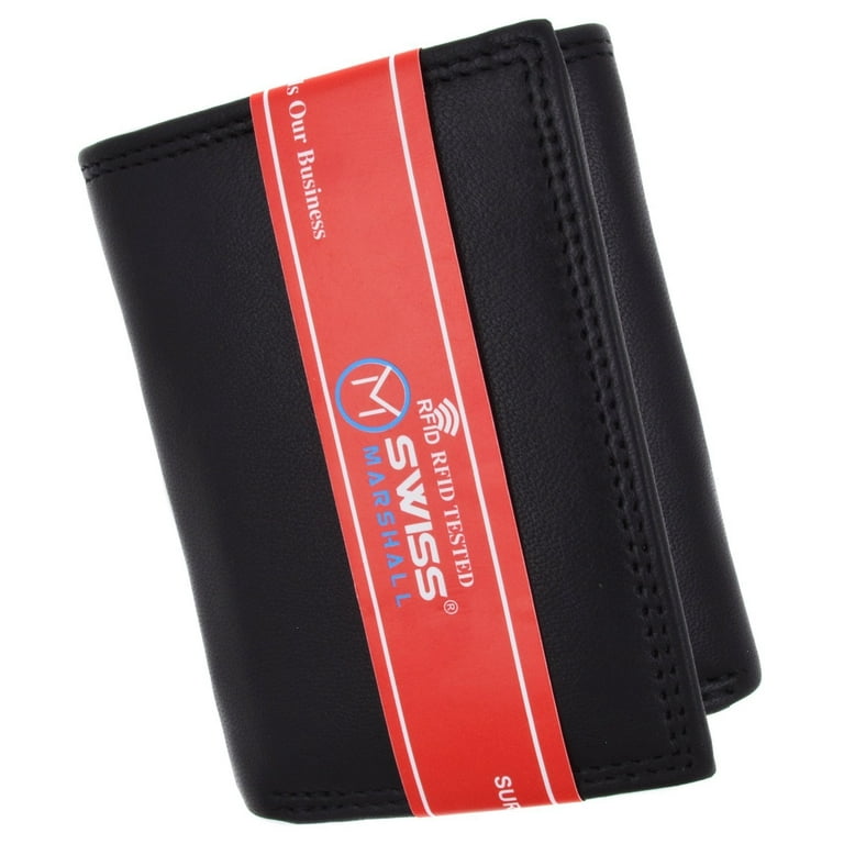 Swiss Marshall Men's Classic Trifold Wallet, RFID Blocking