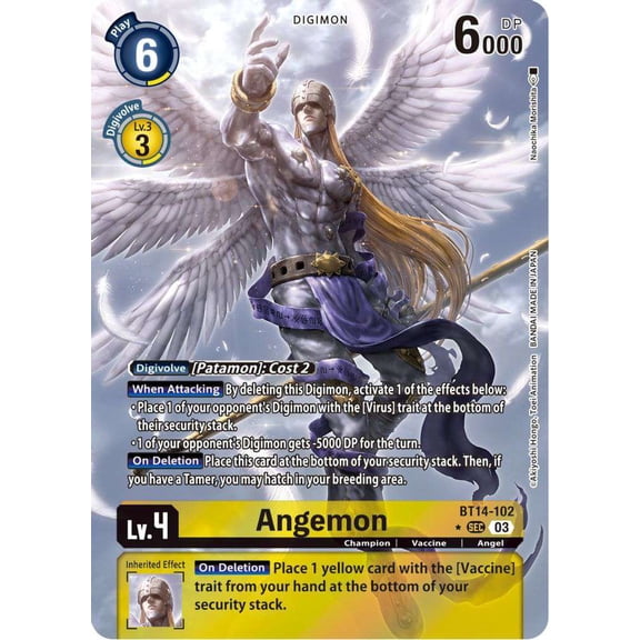 Digimon Blast Ace Secret Rare Angemon BT14-102 (Alternate Art)