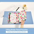 thumbnail image 5 of Cute Strawberry 2 Pack Pencil Pouch for 3 Ring Binder Smooth Zipper Folders with Pockets Clear Window Pencil Case, 5 of 6